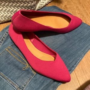 Fuchsia pink ballet shoes